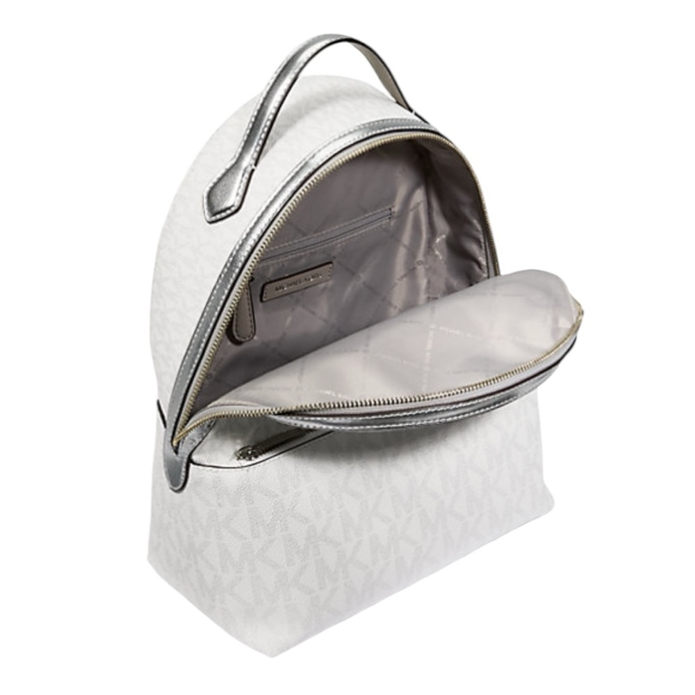 Michael Kors White Monogram Backpack Dome-Shaped Design NWT ( No Box ) Sheila - Picture 5 of 17